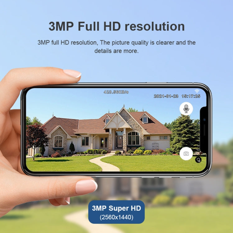 QX55 3.0 Million Pixels IP65 Waterproof 2.4G Wireless IP Camera, Support Motion Detection & Two-way Audio & Night Vision & TF Card, EU Plug, QX55 QX55 3.0 Million Pixels IP65 Waterproof 2.4G Wireless IP Camera, Support Motion Detection & Two-way Audio & Night Vision & TF Card, EU Plug, QX55